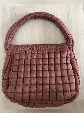 Chocolate Brown Bubble Bag Puffer Quilted Shoulder Bag Tote Y2K